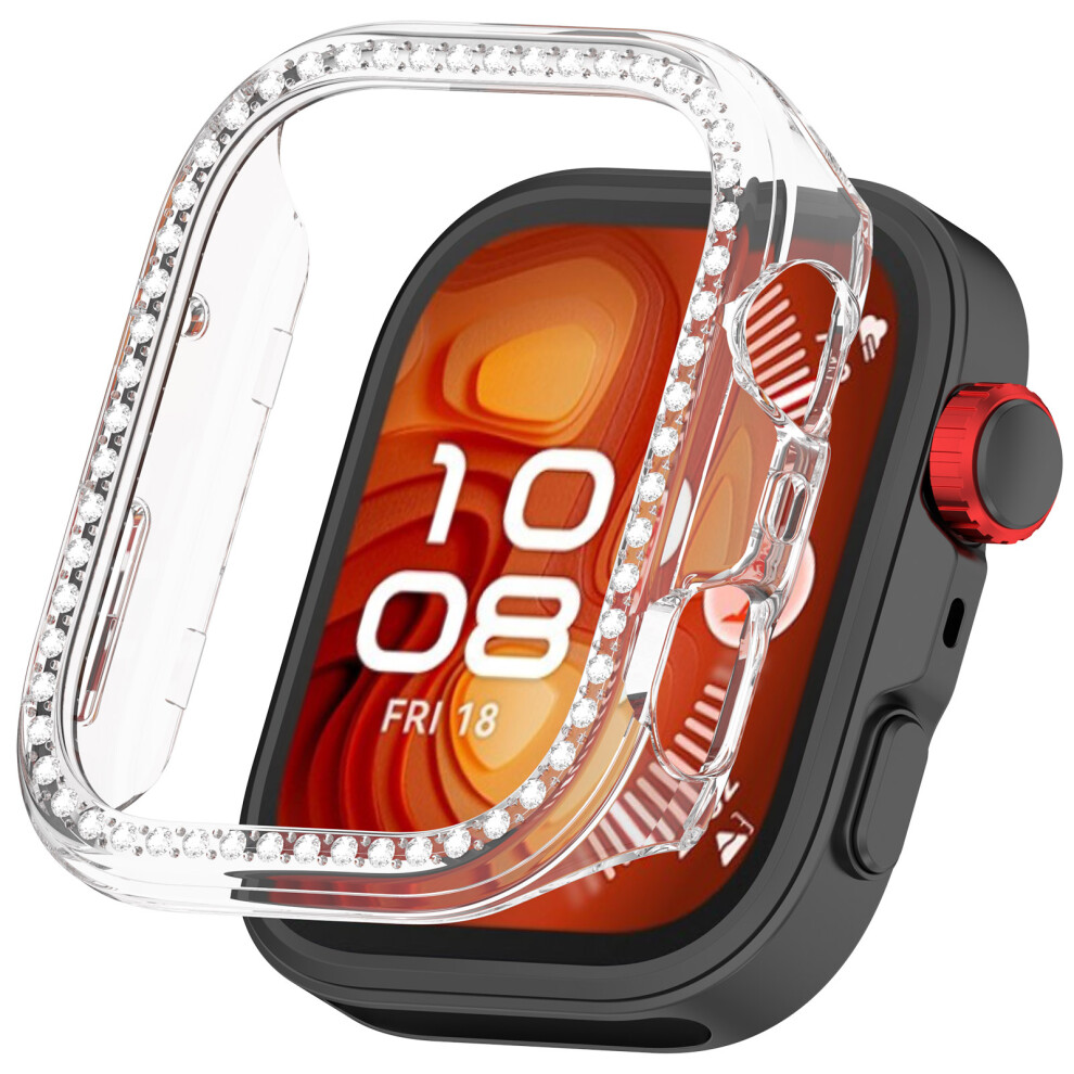 For Huawei Watch Fit 4 Pro Clear Watch Case Rhinestone Decorative Hollow Design Pc Watch Cover 6914287382398