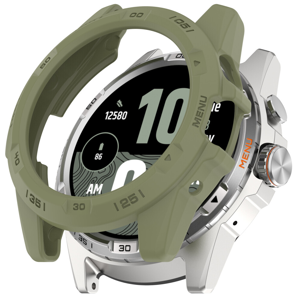 (Army ) For Ticwatch Atlas Tpu Protective Case Hollow Design Shockproof Watch Cover Green 6914286649850