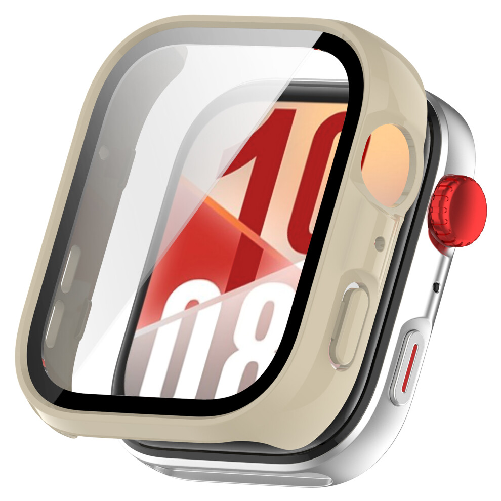 (Ivy ) For Huawei Watch Fit 4 Watch Case Pc Frame Cover With Tempered Glass Screen Film White 6914289416237