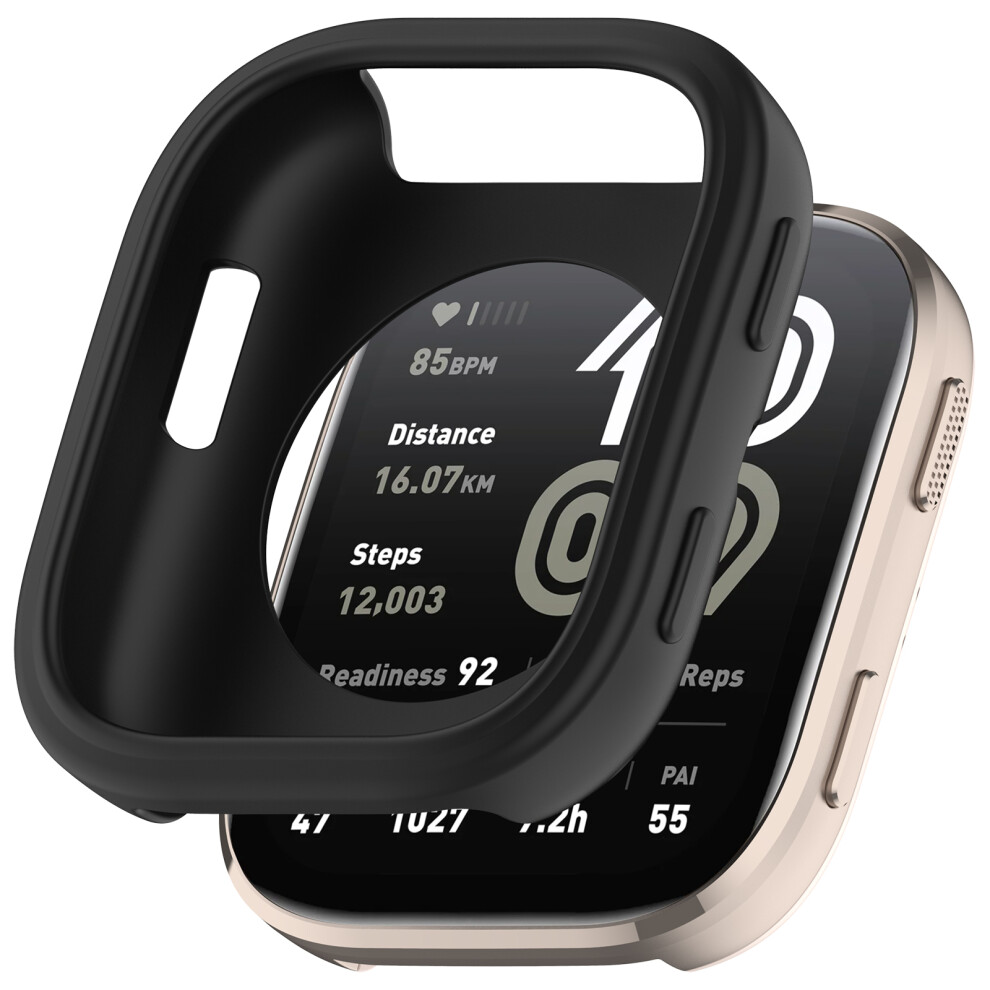 (Black) For Huami Amazfit Bip 6 (A2435) Watch Case Soft Silicone Hollow Watch Frame Cover Black 6914280968254