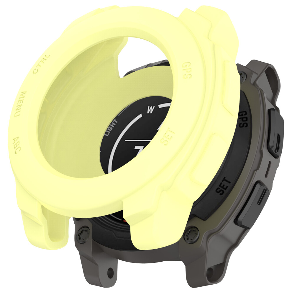 (Yellow) For Garmin Instinct E 40Mm Watch Case Silicone Shockproof Bumper Frame Yellow 6914283487691