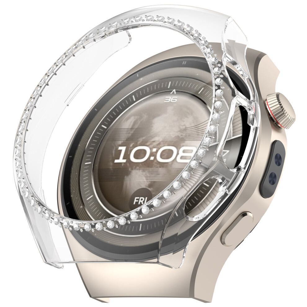 (Transparent) For Huawei Watch 5 42Mm Watch Case Rhinestone Decor Hollow Electroplating Pc Watch Cover 6914283559916