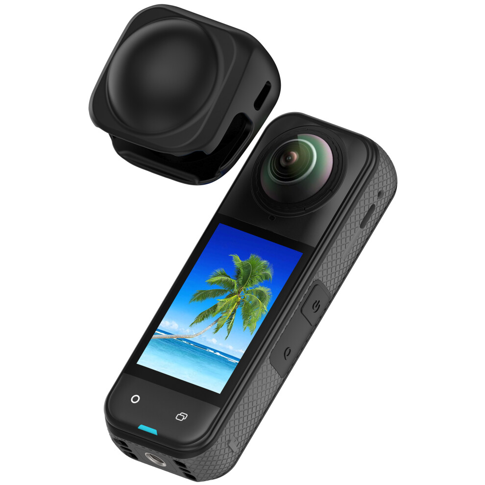 (Black) For Insta360 X5 / X4 Anti Scratch Camera Lens Protective Cover Flexible Silicone Case Black 6914289623192