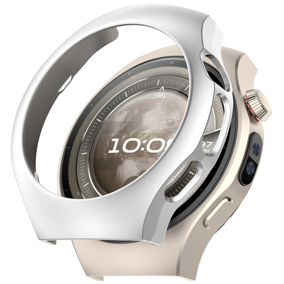 (Silver) For Huawei Watch 5 46Mm Case Half-Wrapped Hollow Hard Pc Watch Cover Silver 6914288194433
