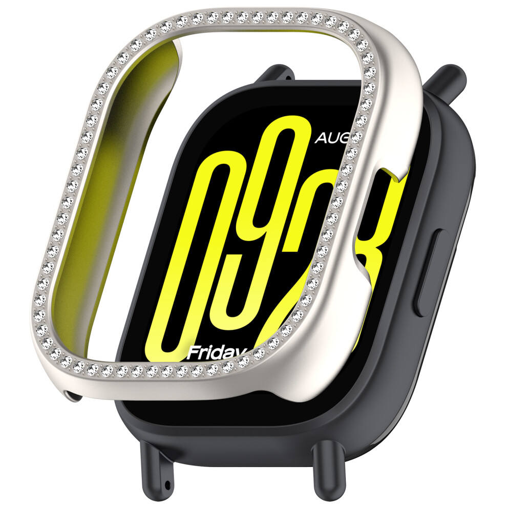 (Starlight) For Xiaomi Redmi Watch 5 Lite Watch Case Rhinestone Decor Hollow Electroplating Pc Watch Cover 6914284016876