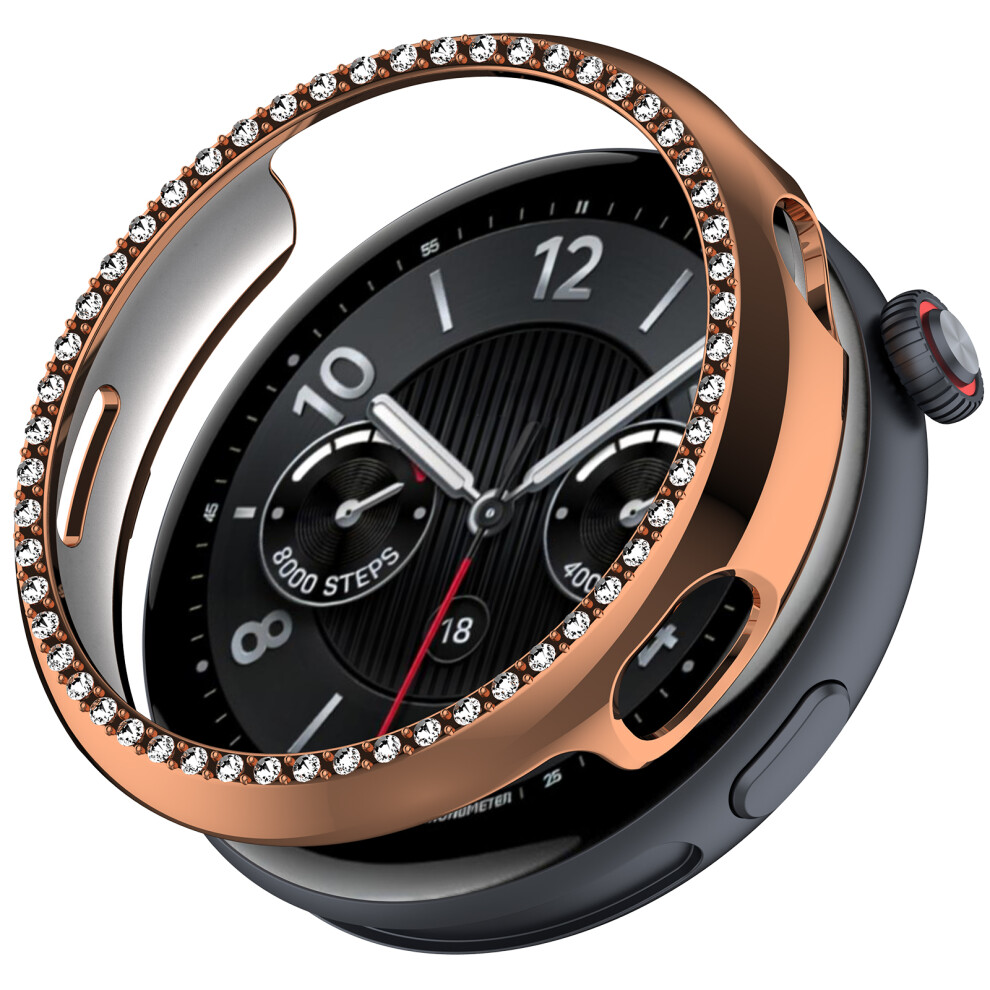 (Rose ) For Vivo Watch 5 Watch Case Rhinestone Decor Hollow Electroplating Pc Watch Cover Gold 6914285370052