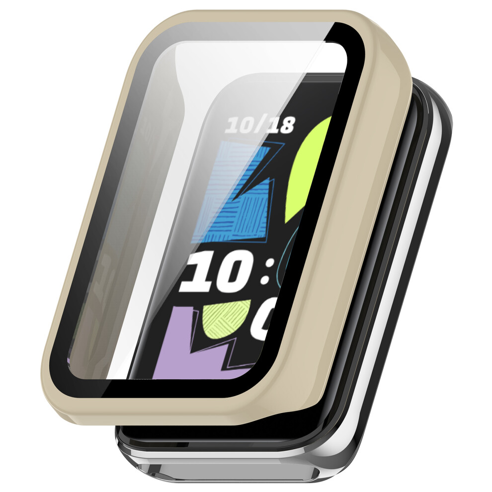 ( White) For Honor Band 10 Watch Case Pc Frame Cover With Tempered Glass Screen Film Ivory/White 6914286568205