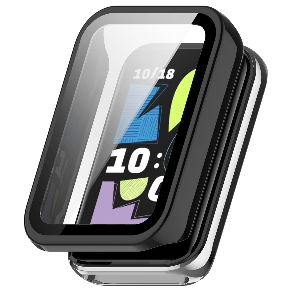 (Black) For Honor Band 10 Watch Case Pc Frame Cover With Tempered Glass Screen Film Black 6914289830156