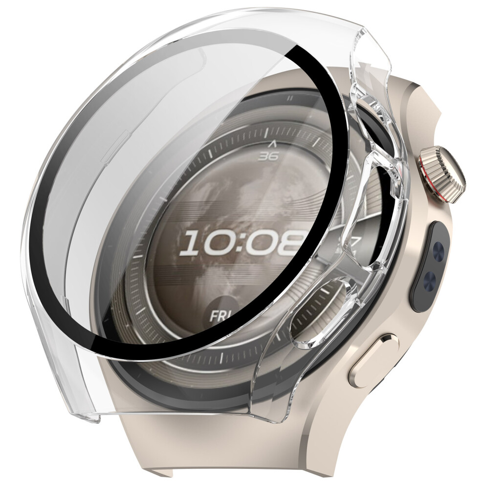 (Transparent) For Huawei Watch 5 42Mm Watch Case Wanlonfeng Pc Frame Cover With Tempered Glass Screen Protector 6914288870924