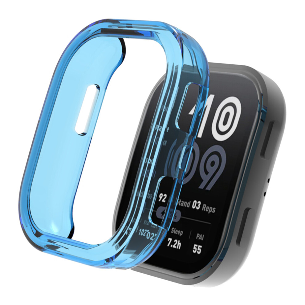 (Transparent ) For Huami Amazfit Bip 6 Protective Watch Case Soft Tpu Hollow Out Cover Blue 6914288526371