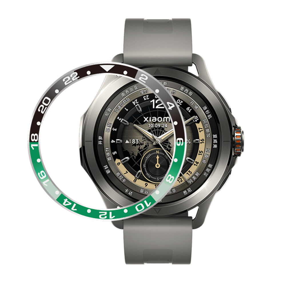 ( / Green) For Xiaomi Watch S4 / S3 Watch Bezel Scale Design Aluminum Alloy Protective Ring Black/Green 6914289851434