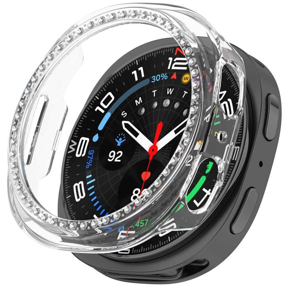 (Transparent) For Samsung Galaxy Watch8 40Mm Pc Watch Case Rhinestone Decor Hollow Protective Cover 6914282097976