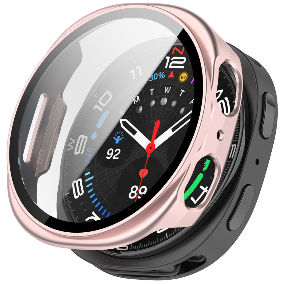(Matte ) For Samsung Galaxy Watch8 40Mm Hard Pc Watch Protective Case With Tempered Glass Film Pink 6914282284314