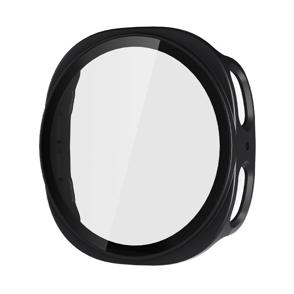 (Black) For Samsung Galaxy Watch8 44Mm Watch Case Enkay Hat Prince Rubberized Hard Pc Cover With Tempered Glass Black 6914286507228