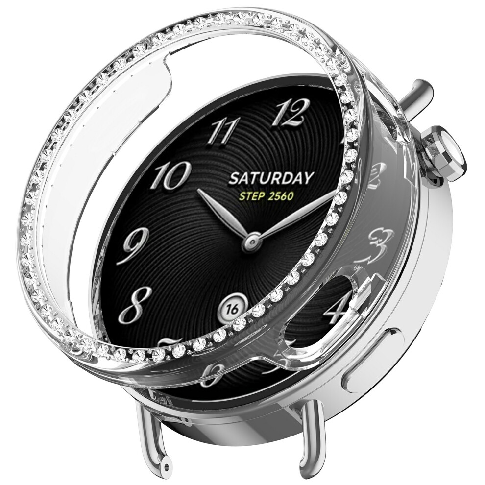 (Transparent) For Xiaomi Watch S4 41Mm Pc Case Rhinestone Decor Smartwatch Protective Cover 6914280362304