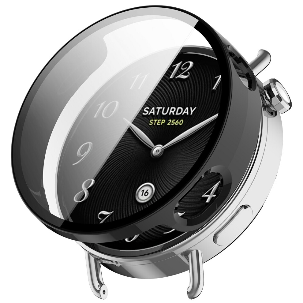 (Black) For Xiaomi Watch S4 41Mm Hard Pc Watch Case With Tempered Glass Screen Film Black 6914284939557