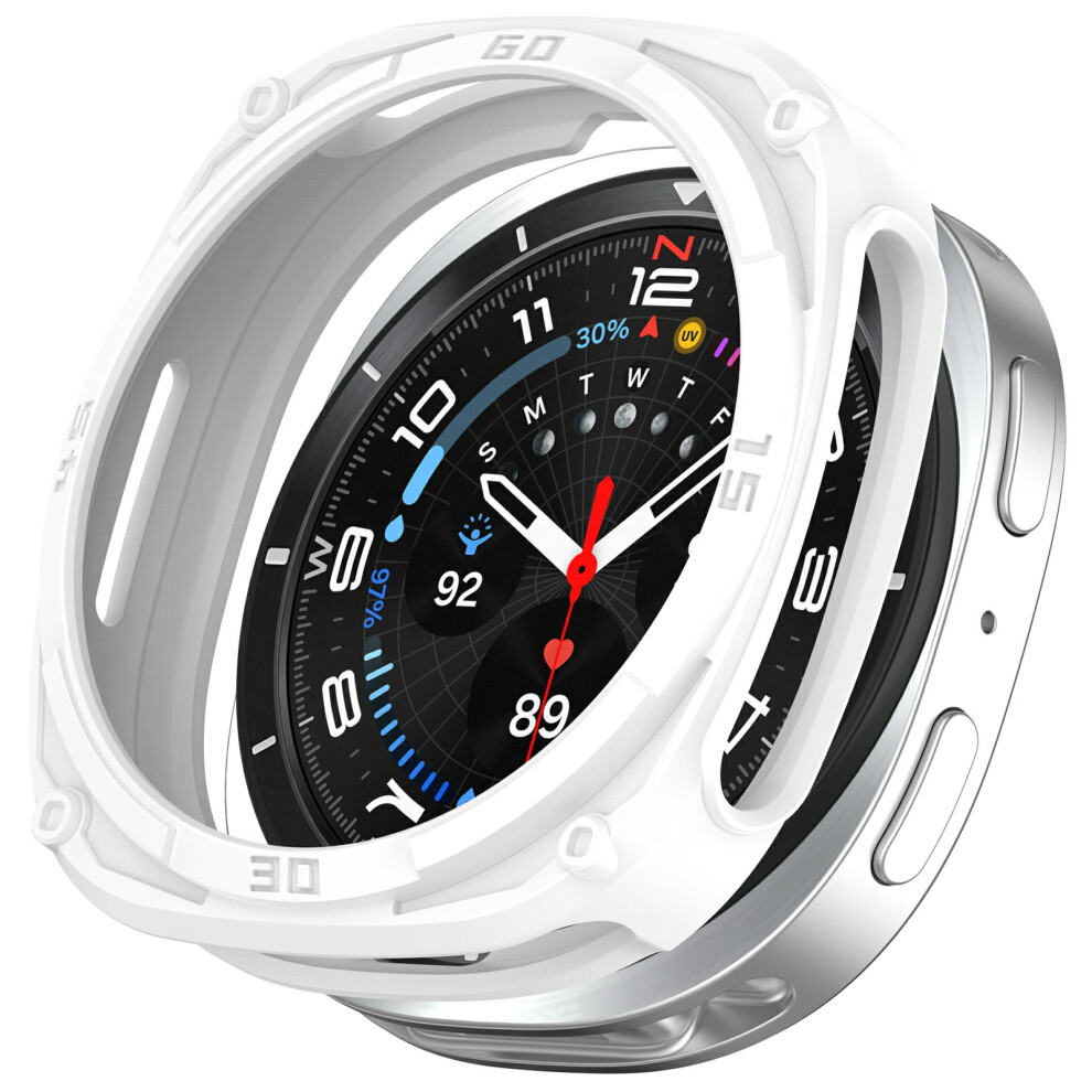 (White) For Samsung Galaxy Watch8 40Mm Soft Tpu Watch Case Hollow Shockproof Bumper Frame White 6914280167633
