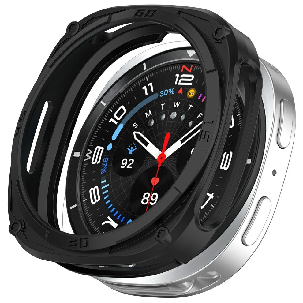 (Black) For Samsung Galaxy Watch8 40Mm Soft Tpu Watch Case Hollow Shockproof Bumper Frame Black 6914282912286