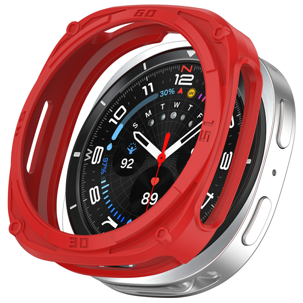 (Red) For Samsung Galaxy Watch8 40Mm Soft Tpu Watch Case Hollow Shockproof Bumper Frame Red 6914288899499