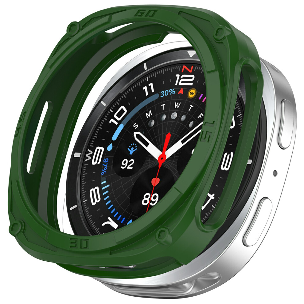 (Green) For Samsung Galaxy Watch8 44Mm Soft Tpu Watch Case Hollow Shockproof Bumper Frame Green 6914280992747