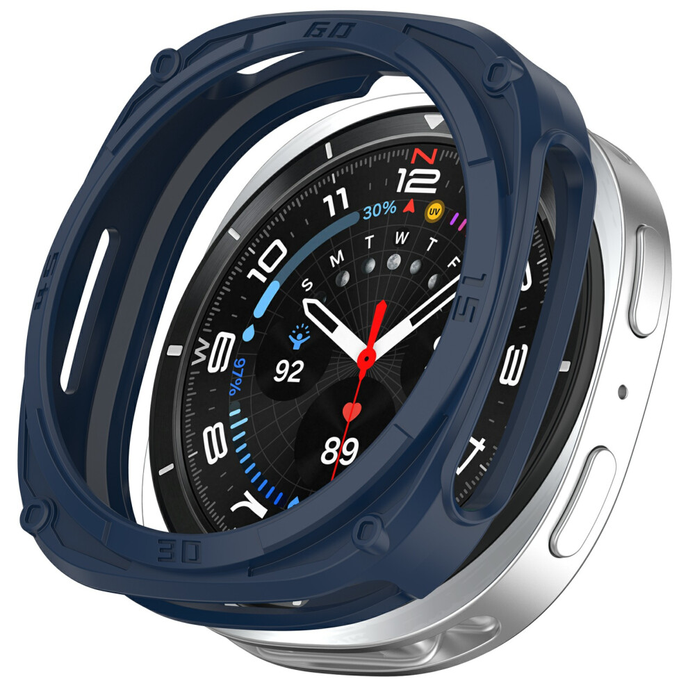 (Midnight ) For Samsung Galaxy Watch8 44Mm Soft Tpu Watch Case Hollow Shockproof Bumper Frame Blue 6914284638658