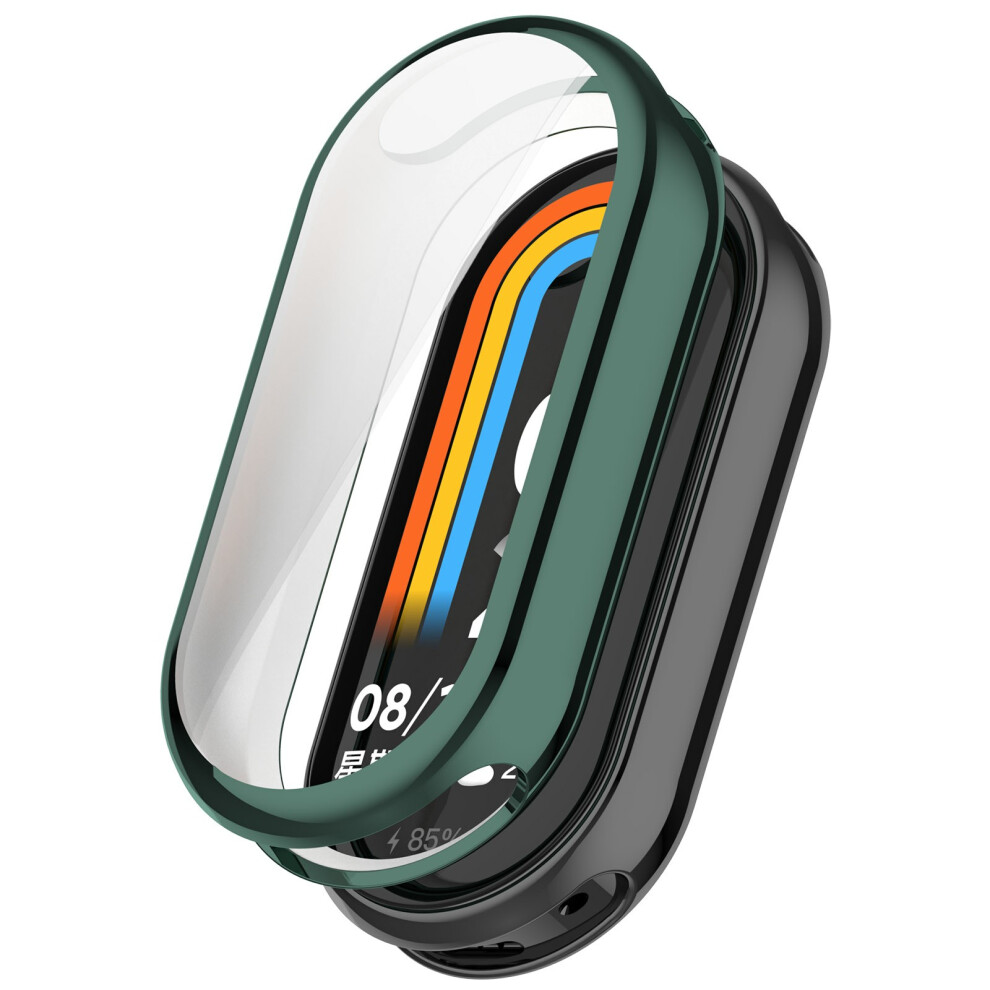 (Green) For Xiaomi Smart Band 10 Ceramic / 9 Ceramic / 8 Watch Case Electroplating Full Wrapped Tpu Cover Green 6914286326157
