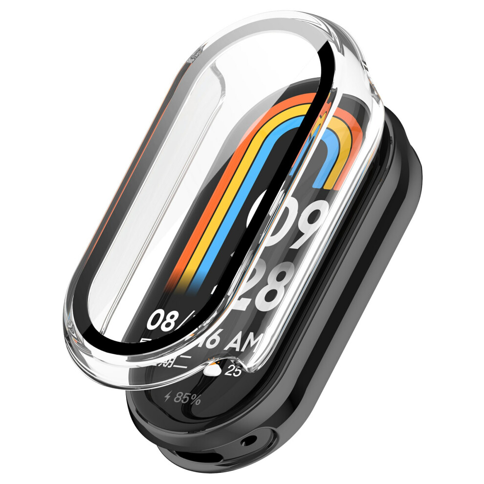 (Transparent) For Xiaomi Smart Band 10 / 10 Nfc Watch Case Pc Frame Cover With Tempered Glass Screen Film 6914284066802