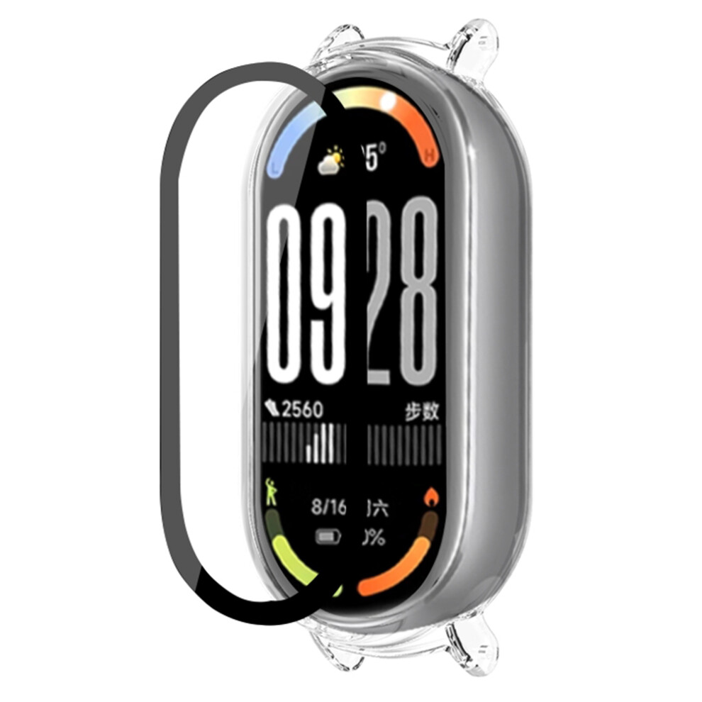 (Transparent) For Xiaomi Smart Band 10 Nfc / Band 10 Watch Case Pc Cover With Tempered Glass Screen Film 6914283753864