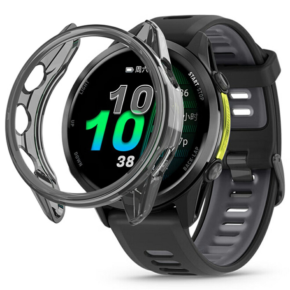 (Transparent ) For Garmin Forerunner 970 47Mm Protective Watch Case Tpu Hollow Cover Black 6914286121448
