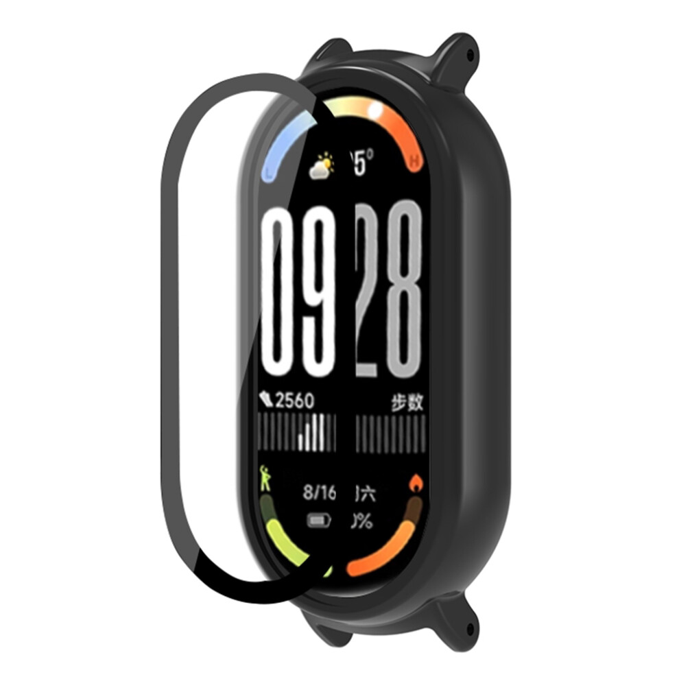 (Black) For Xiaomi Smart Band 10 Ceramic Watch Case Pc Cover With Tempered Glass Screen Film Black 6914286806895