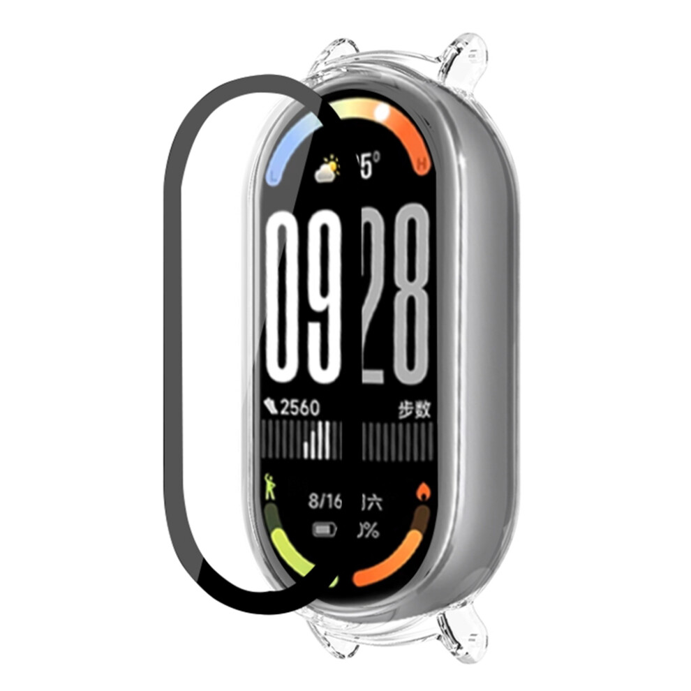 (Transparent) For Xiaomi Smart Band 10 Ceramic Watch Case Pc Cover With Tempered Glass Screen Film 6914289668216