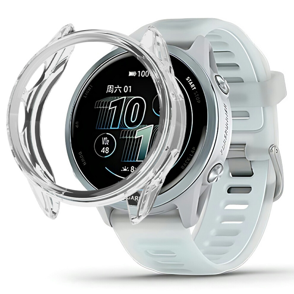 (Transparent) For Garmin Forerunner 570 42Mm Protective Watch Case Tpu Hollow Cover 6914287201248