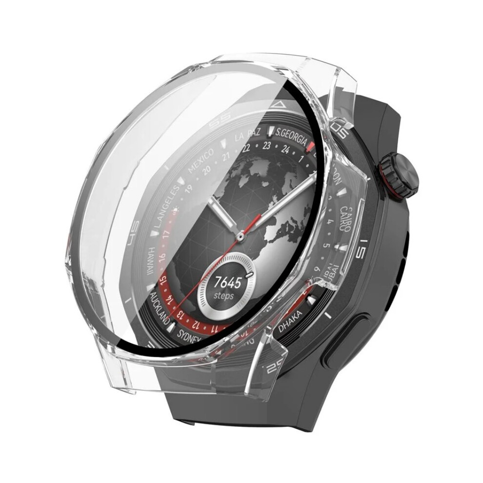 (Transparent) For Huawei Watch Gt 5 Pro 46Mm Watch Case Wanlonfeng Pc Frame Cover With Tempered Glass Screen Protector 6914284944162