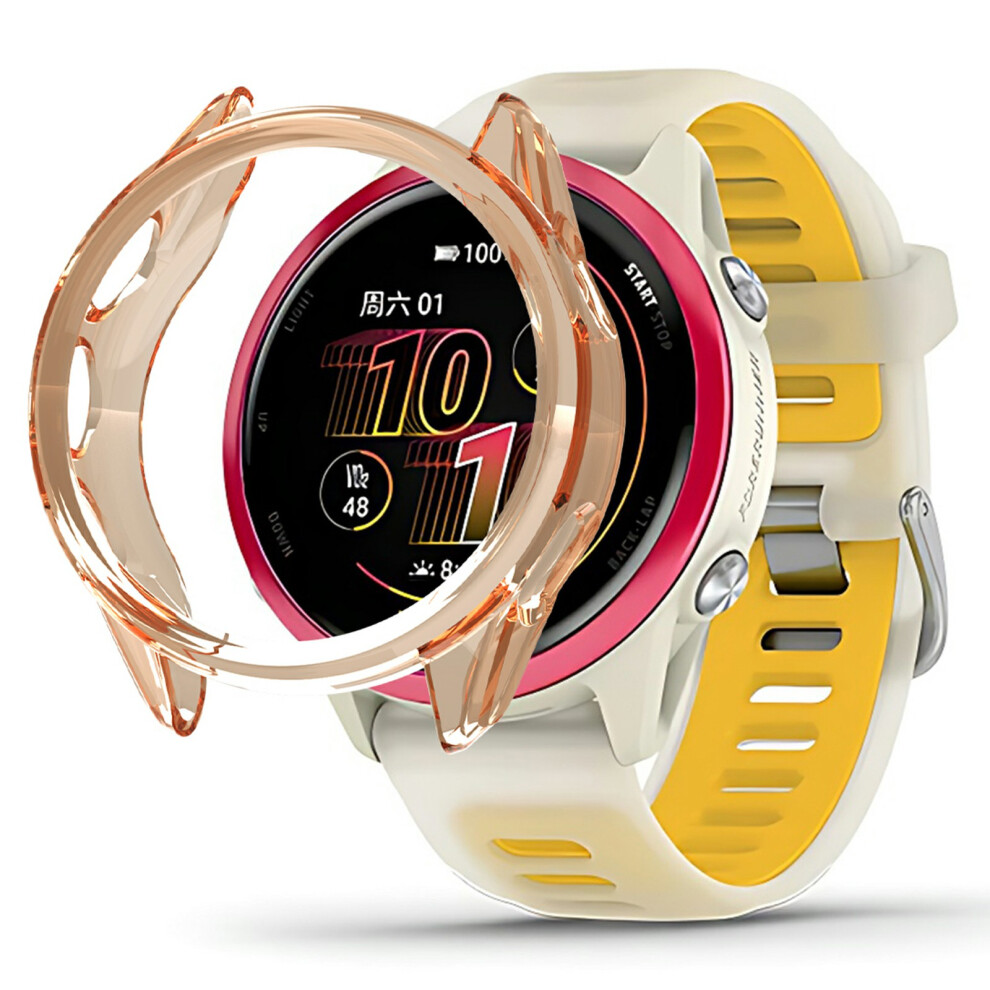 (Transparent ) For Garmin Forerunner 570 47Mm Protective Watch Case Tpu Hollow Cover Orange 6914285499708
