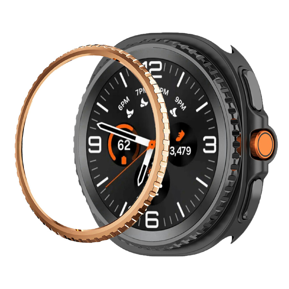 (Electroplated Rose ) For Samsung Galaxy Watch8 Classic 46Mm Watch Bezel Scratch Resistant Metal Protective Ring Gold 6914281806722