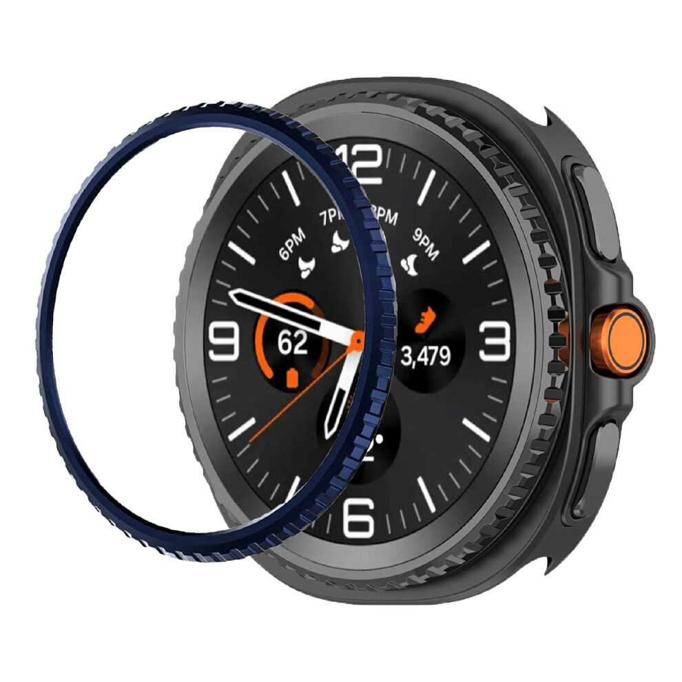 (Blue) For Samsung Galaxy Watch8 Classic 46Mm Watch Bezel Scratch Resistant Metal Protective Ring Blue 6914284390952