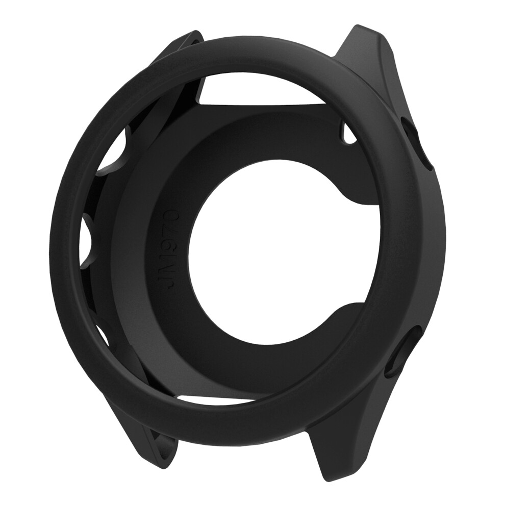 (Black) For Garmin Forerunner 970 Watch Case Soft Silicone Hollow Watch Frame Cover Black 6914284201838