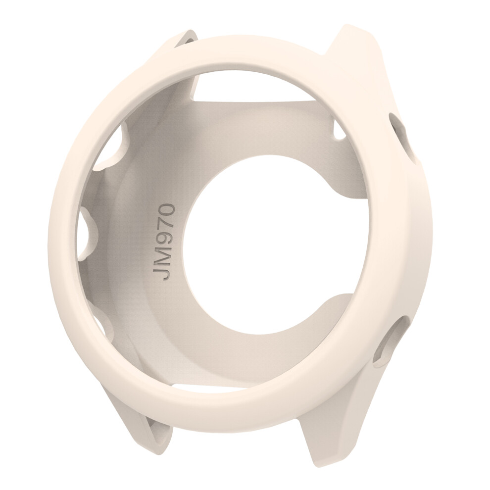 ( White) For Garmin Forerunner 970 Watch Case Soft Silicone Hollow Watch Frame Cover Ivory/White 6914288904810
