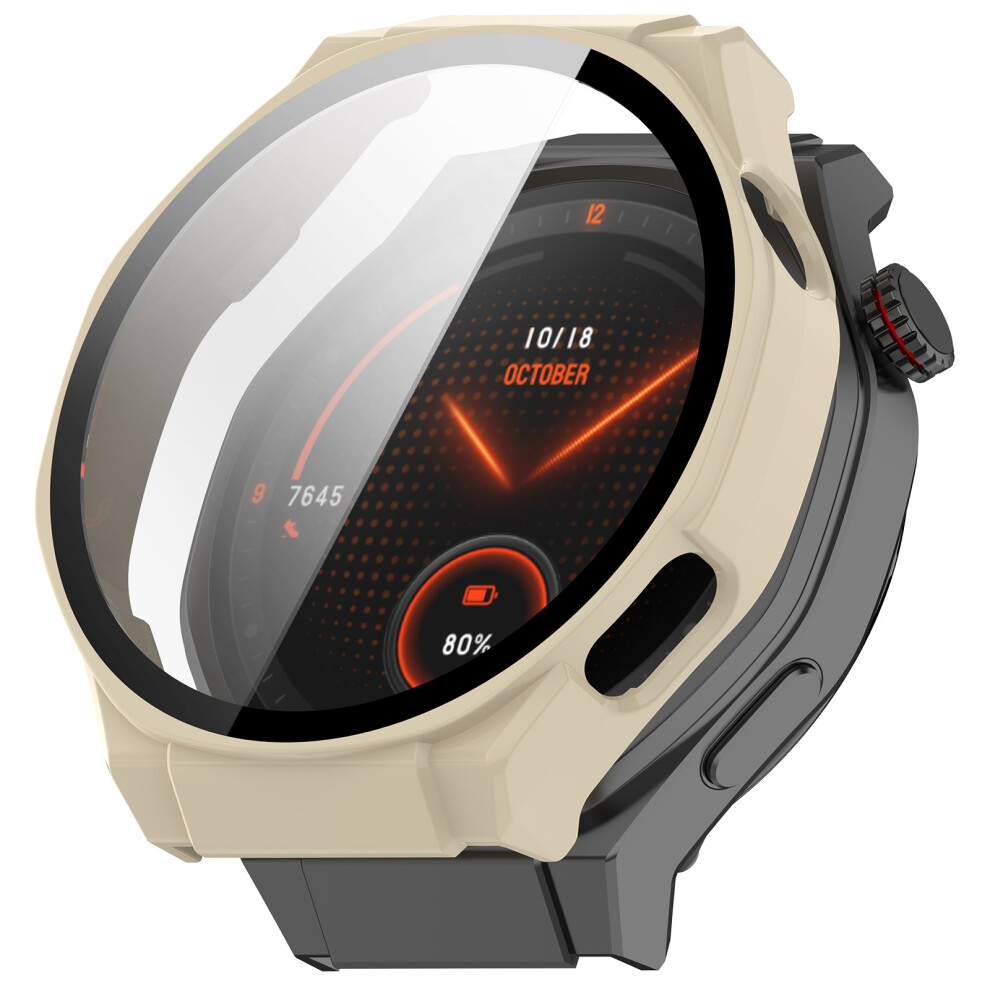 ( White) For Honor Watch 5 Ultra Watch Case Pc Frame With Tempered Glass Screen Film Ivory/White 6914286837028