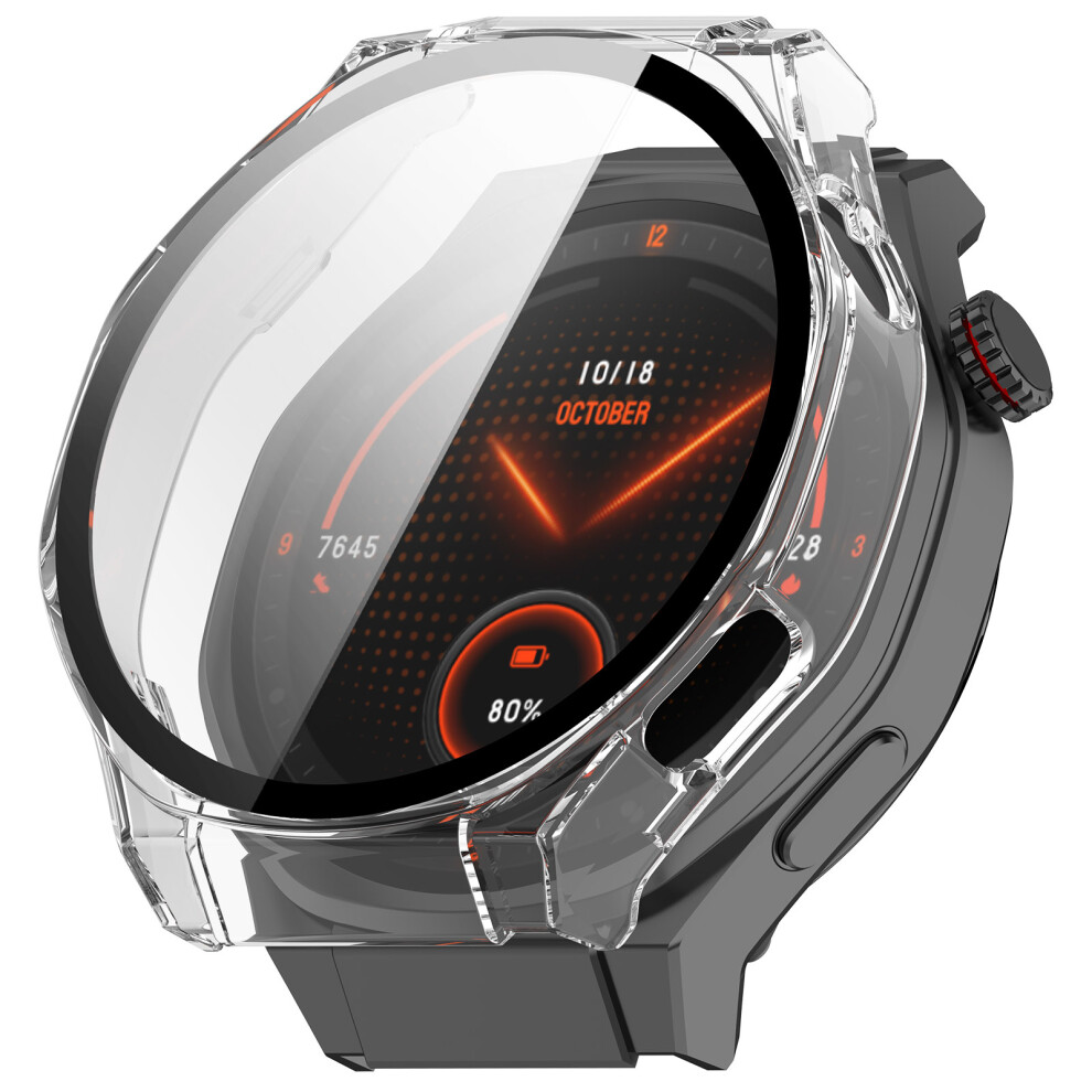 (Transparent) For Honor Watch 5 Ultra Watch Case Pc Frame With Tempered Glass Screen Film 6914288434218