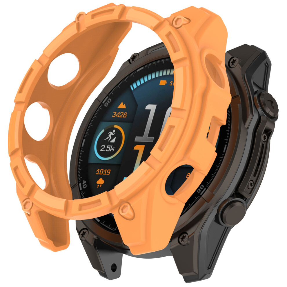 (Orange) For Garmin Quatix 8 51Mm Tpu Watch Case Hollow Shockproof Bumper Frame Orange 6914282620716