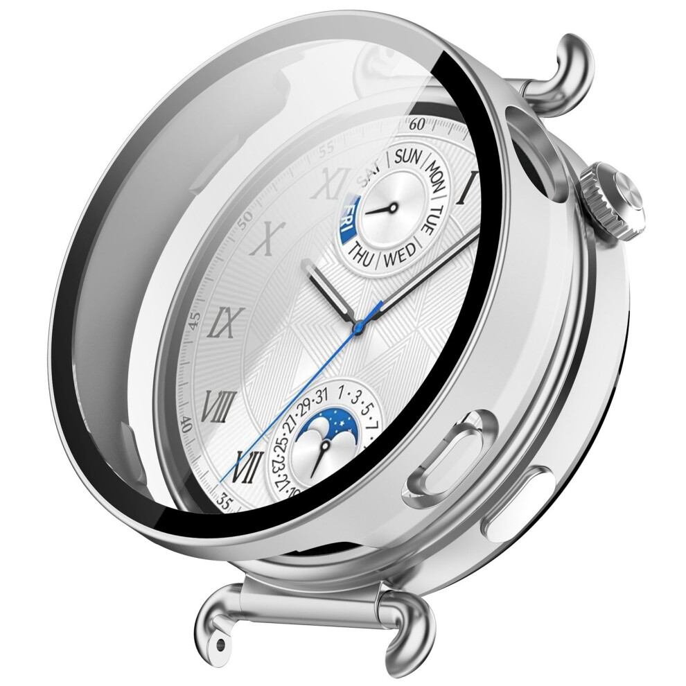 (Matte ) For Huawei Watch Gt 6 41Mm Hard Pc Watch Case With Tempered Glass Screen Film Silver 6914288493697