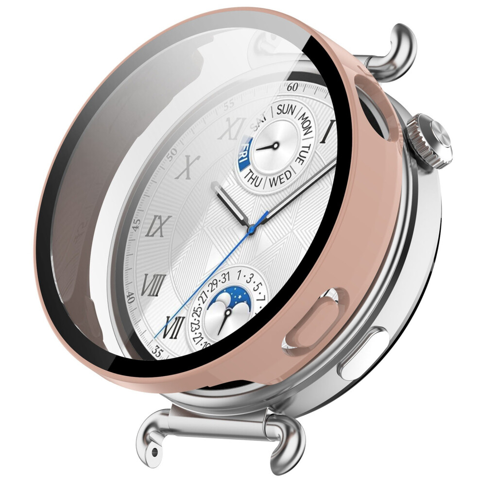 (Pink) For Huawei Watch Gt 6 41Mm Hard Pc Watch Case With Tempered Glass Screen Film Pink 6914288533119