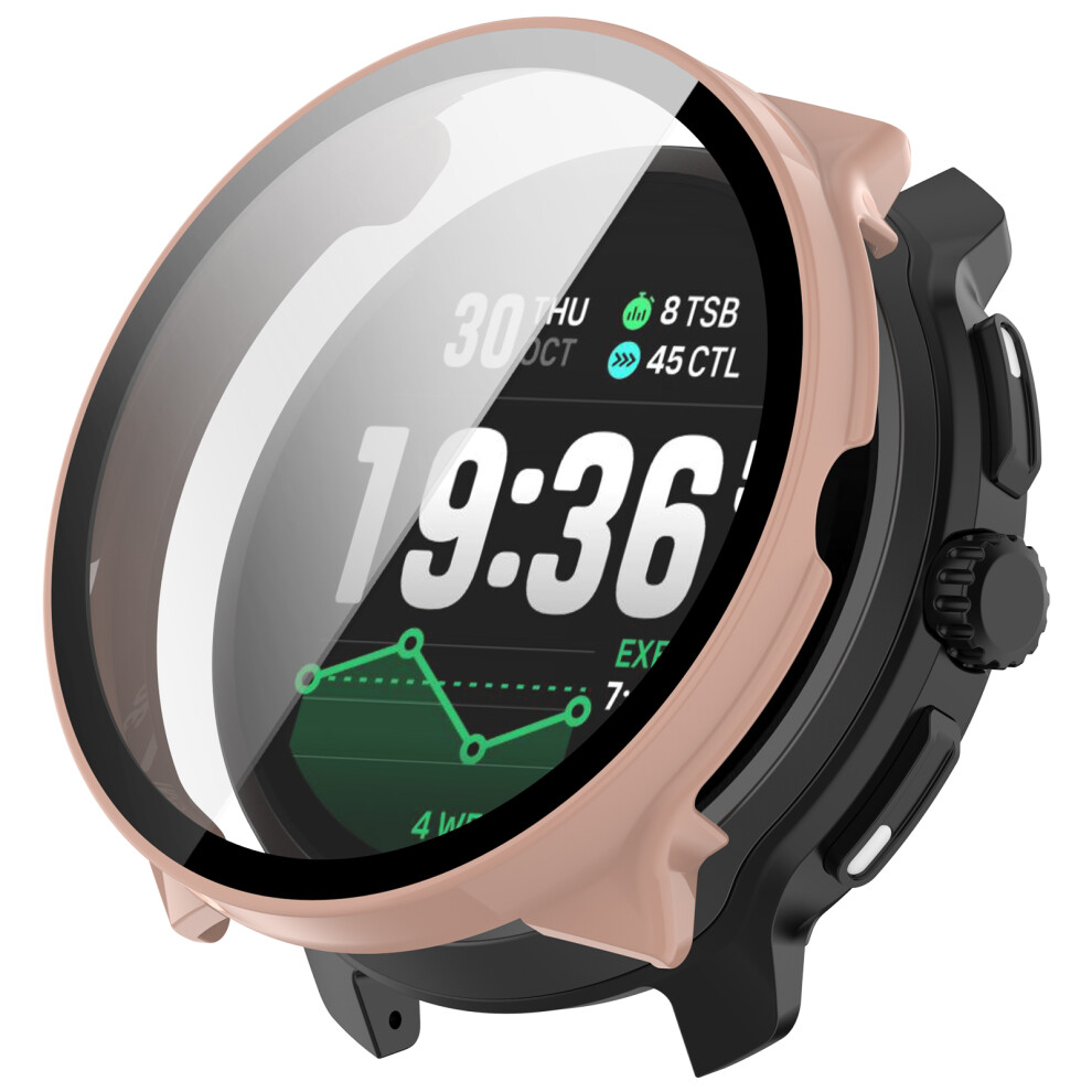 (Pink) For Suunto Race 2 Hard Pc Watch Case With Tempered Glass Screen Film Pink 6914281082881