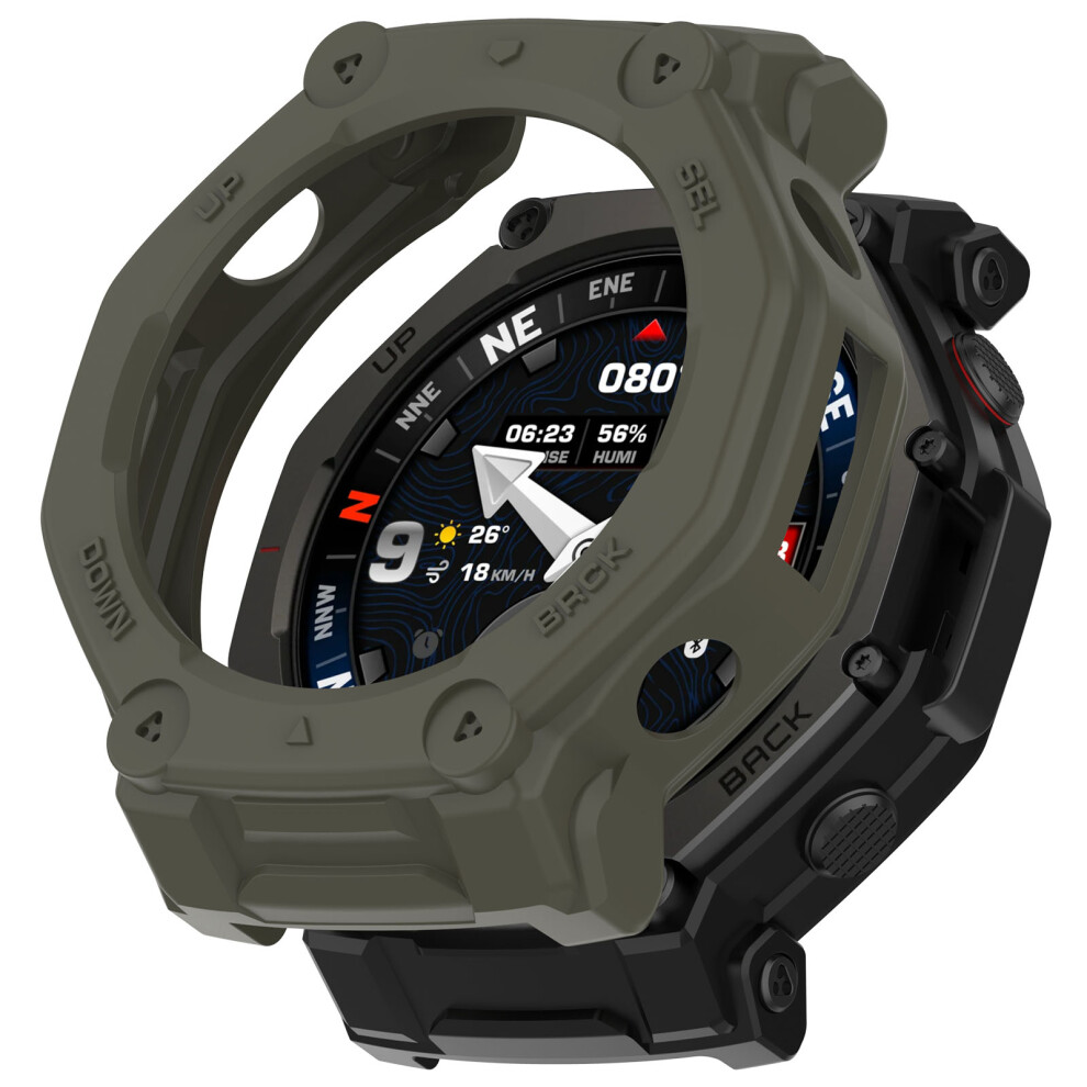 (Green) For Huami Amazfit T-Rex 3 Pro Watch Case Semi-Enclosed Armor Tpu Shockproof Protective Cover Green 6914289916072