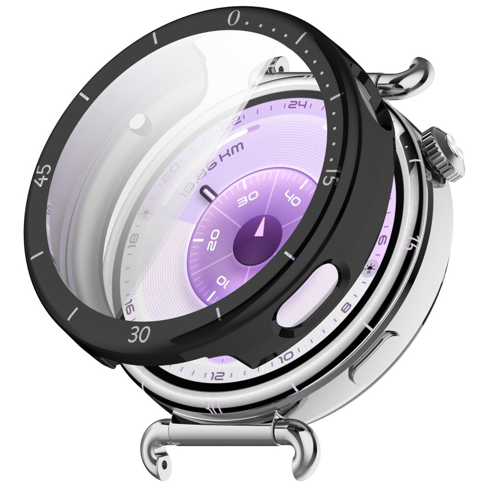(Black) For Huawei Watch Gt 6 41Mm Full Coverage Tpu Case Electroplated Protective Watch Shell With Scale Black 6914288115377