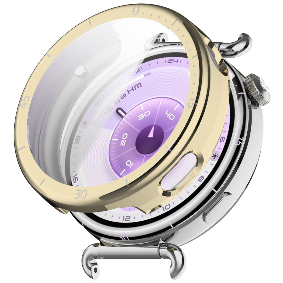 ( Gold) For Huawei Watch Gt 6 41Mm Full Coverage Tpu Case Electroplated Protective Watch Shell With Scale Light/Gold 6914280046976