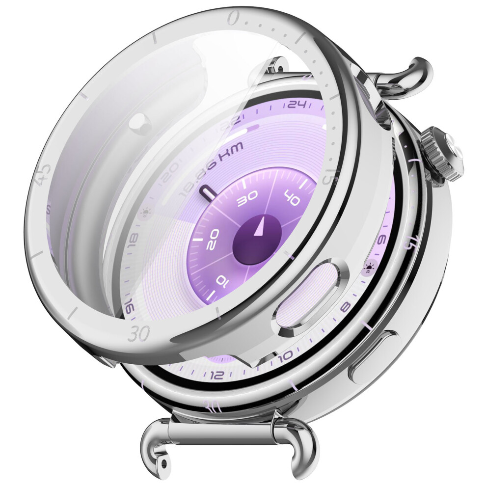 (Silver) For Huawei Watch Gt 6 41Mm Full Coverage Tpu Case Electroplated Protective Watch Shell With Scale Silver 6914286458926
