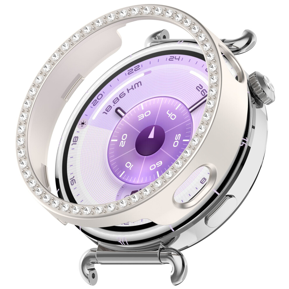 (Starlight) For Huawei Watch Gt 6 41Mm Watch Case Rhinestone Decor Hollow Electroplating Pc Watch Cover 6914287887381