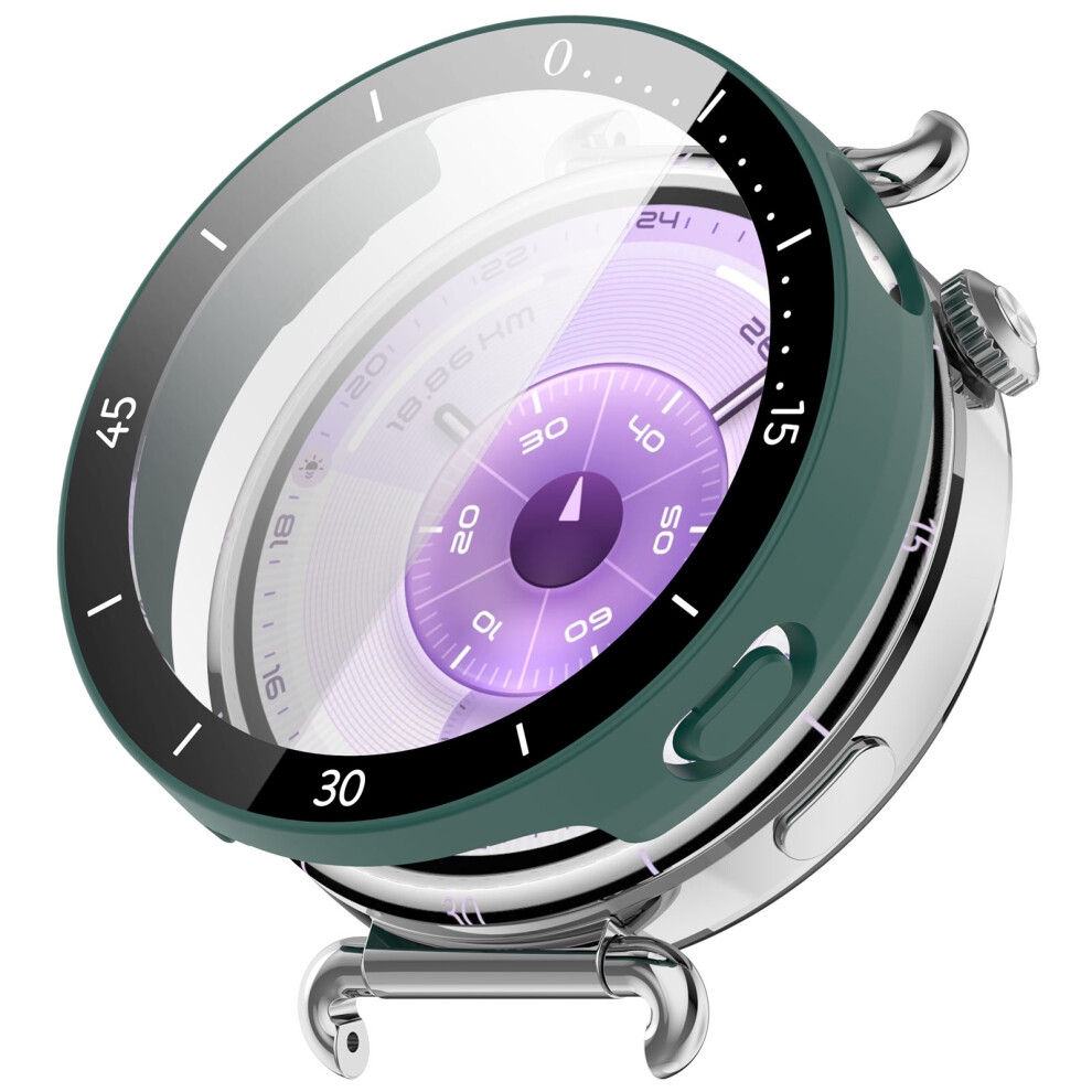 (Green) For Huawei Watch Gt 6 41Mm Protective Case Integrated Scale Design Pc Watch Cover With Tempered Glass Film Green 6914281052396